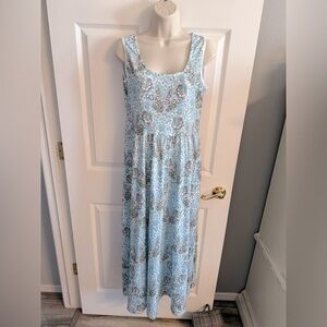 Elegant Blue Floral Maxi Dress NWT Women’s M